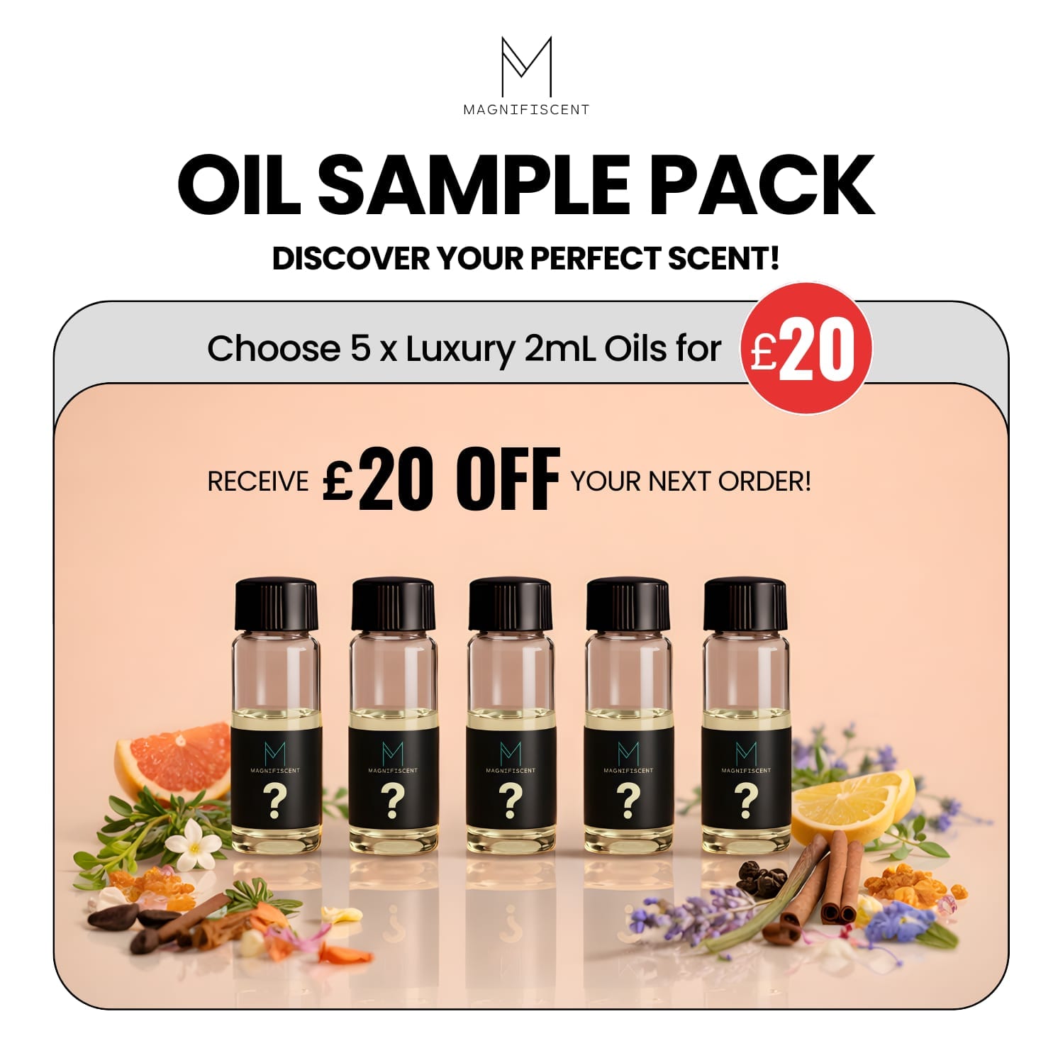 Oil Sample Bundle Selector 5 x 2ml Samples (Get £20 off next order) - Magnifiscent