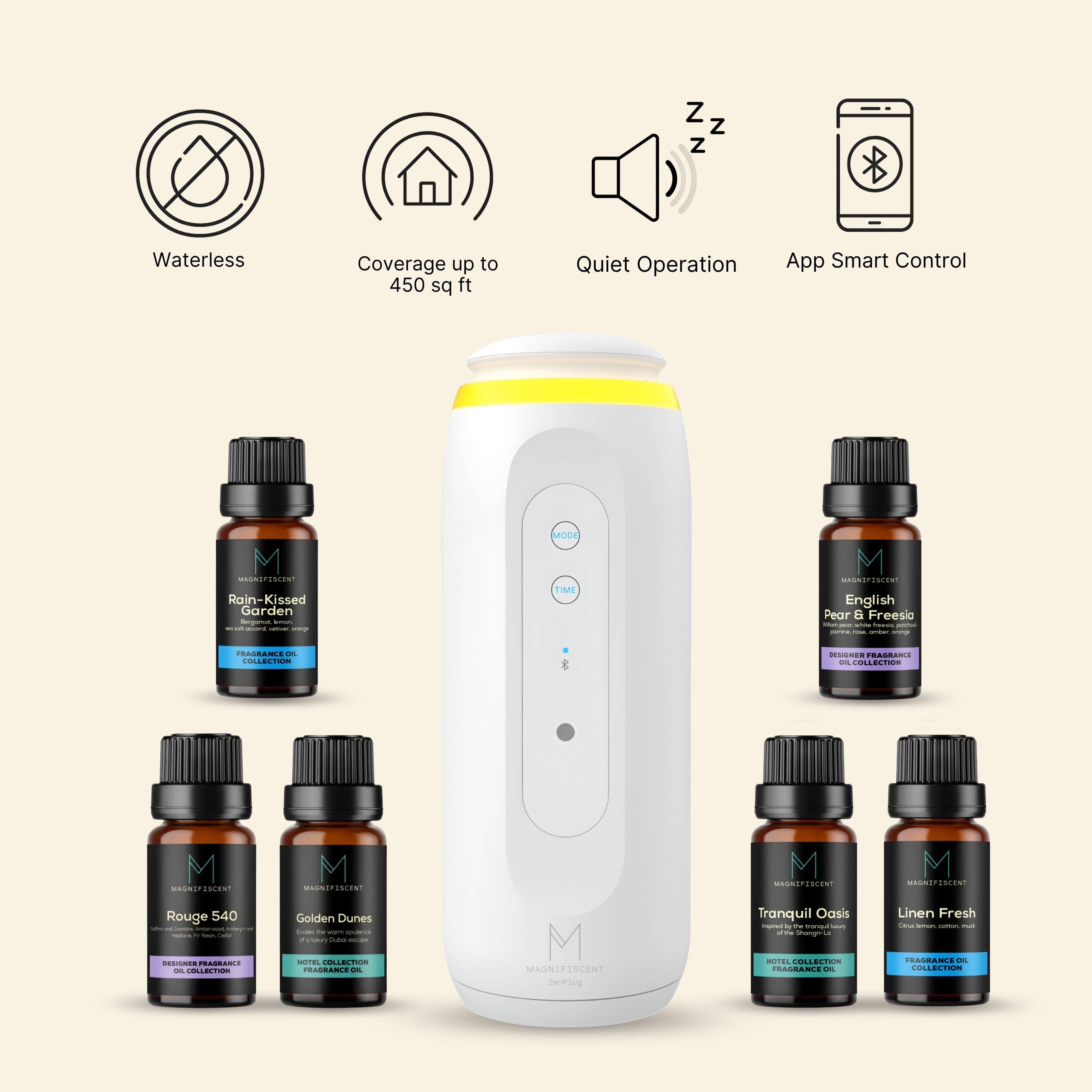 ZenPlug Max Bundle – Bluetooth Diffuser + Pick 6 Luxury Oils