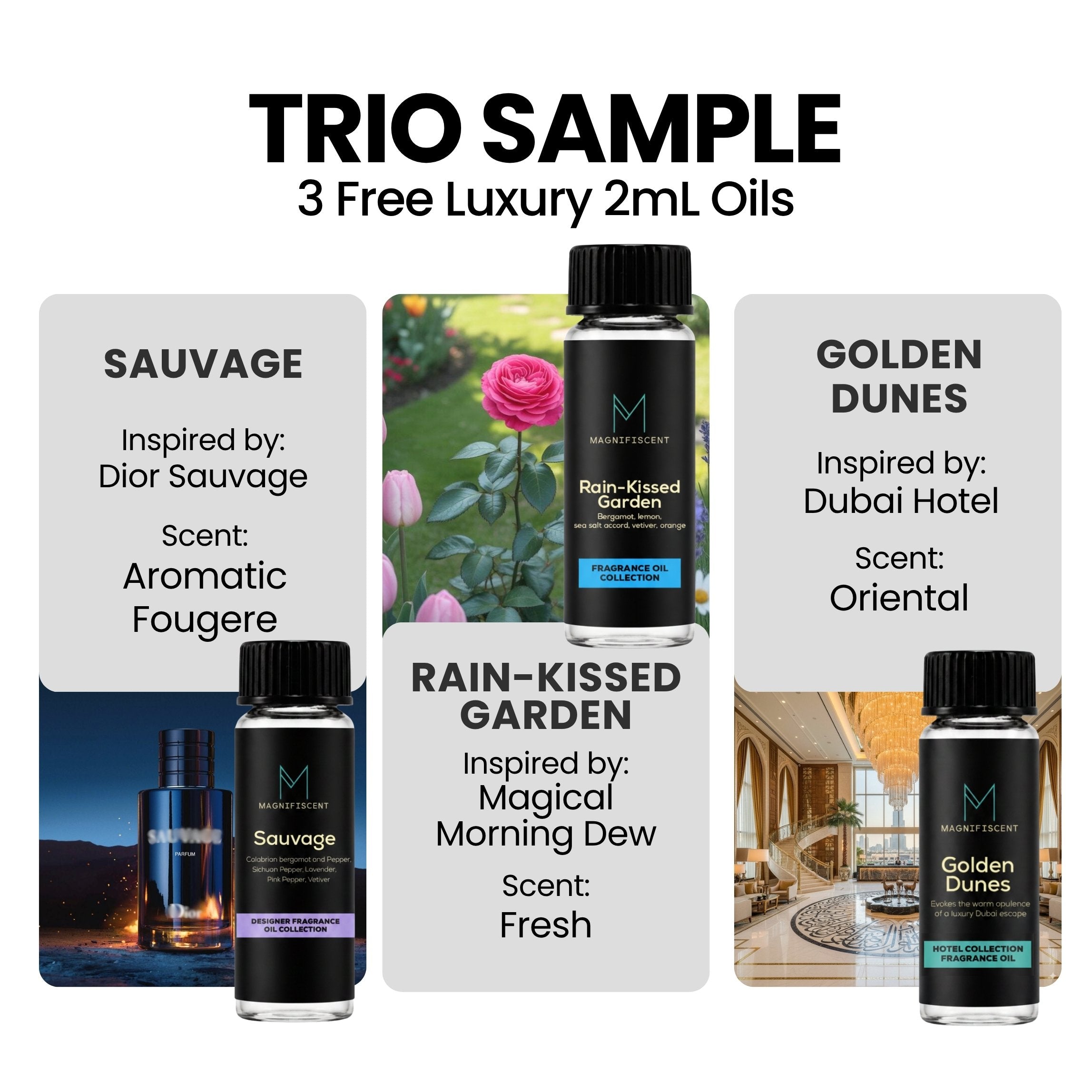Trio Sample - Sauvage / Rain-Kissed Garden / Golden Dunes