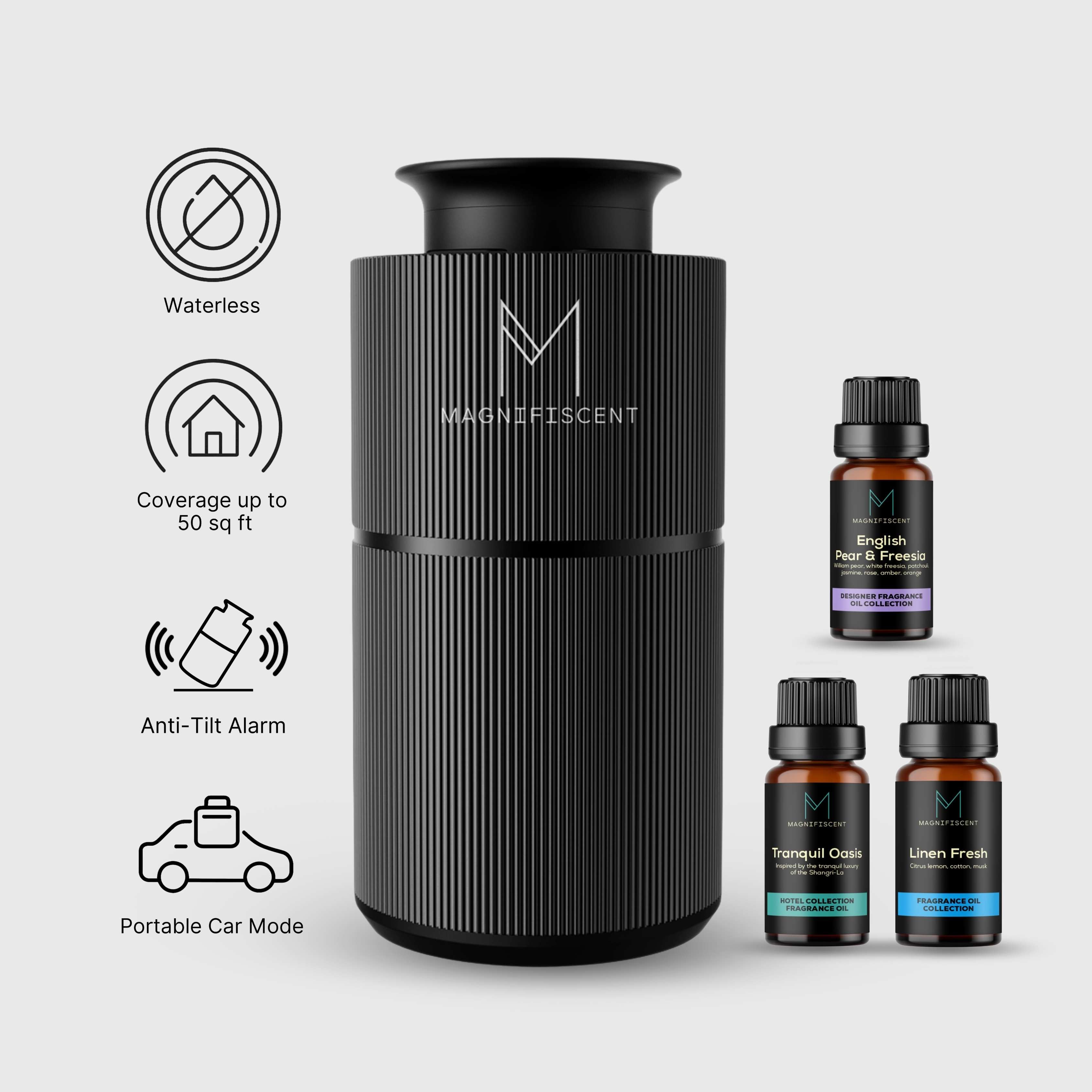 MistMini Trio Bundle – Wireless Diffuser + Any 3 Luxury Oils - Magnifiscent