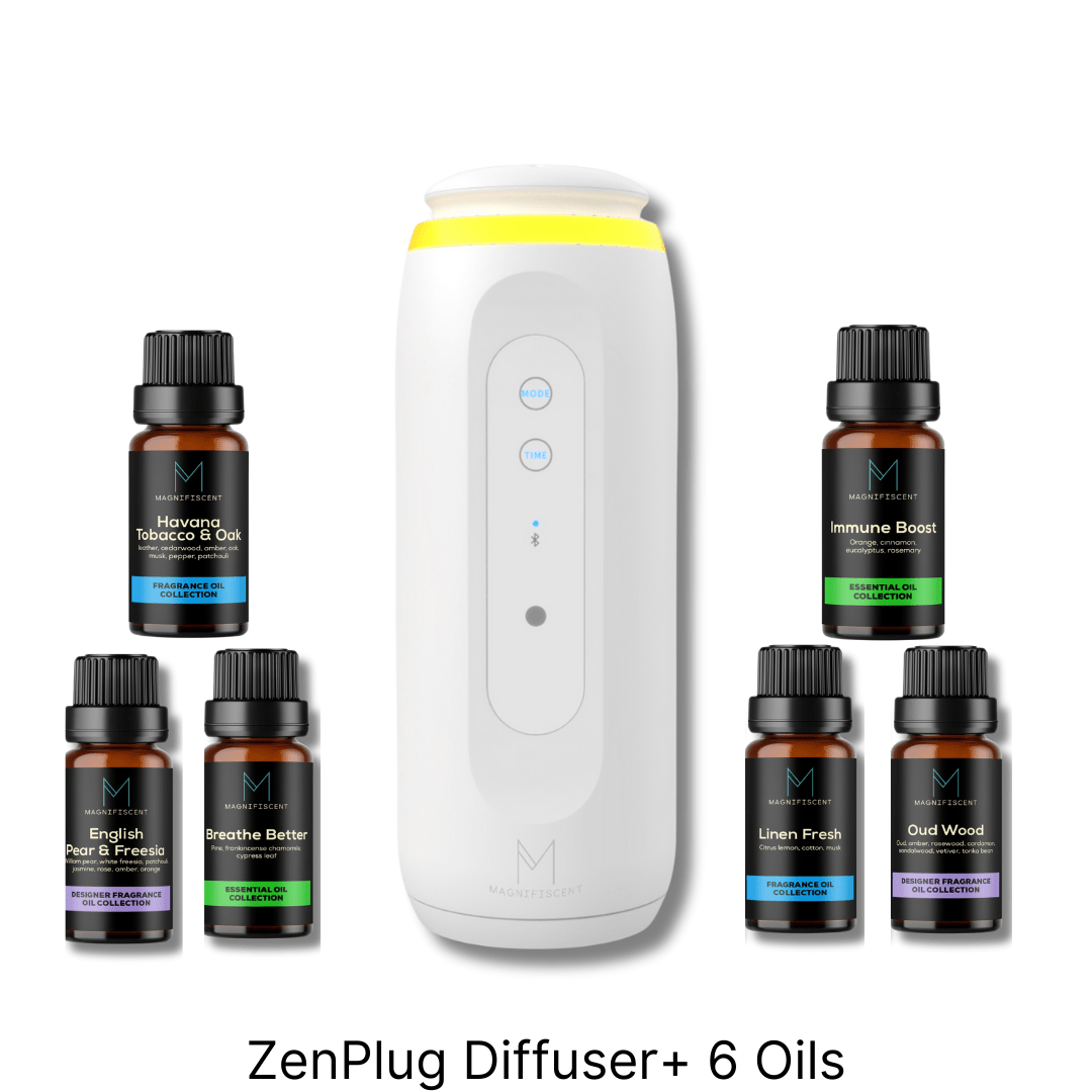 ZenPlug Max Bundle – Bluetooth Diffuser + Pick 6 Luxury Oils