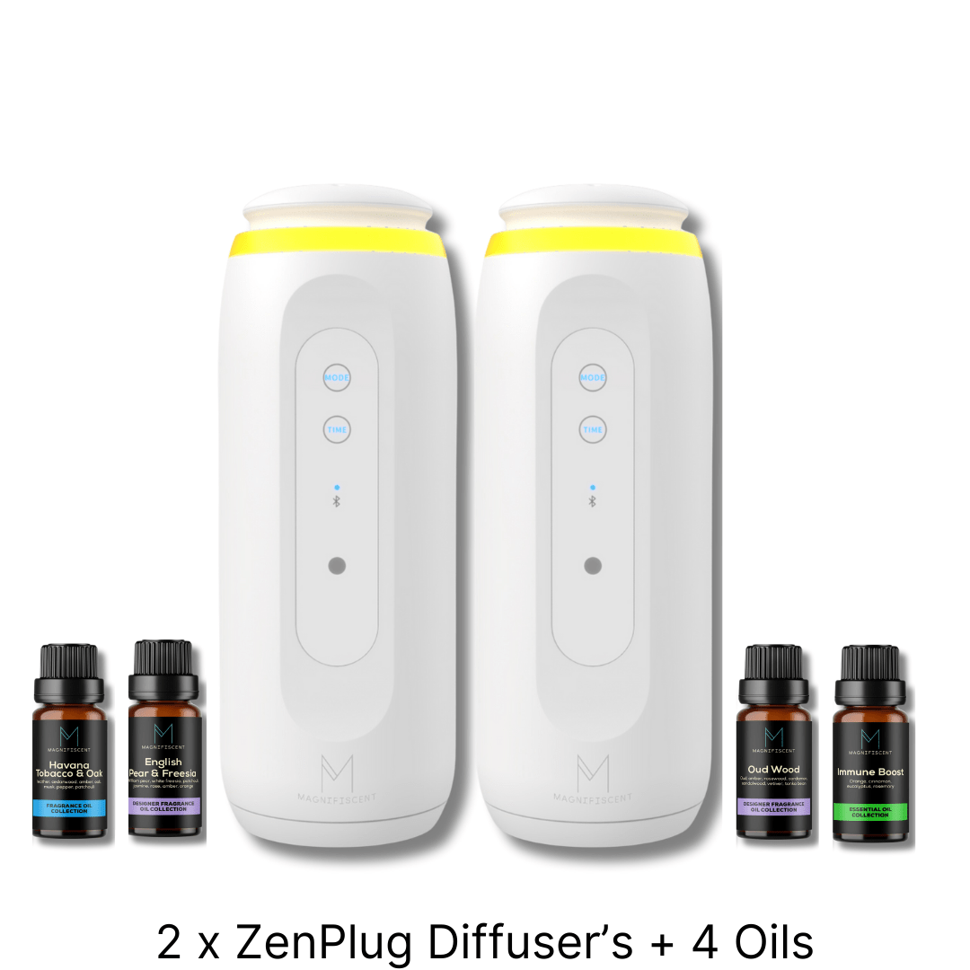 ZenPlug Twin Bundle – 2 Diffusers + 4 Luxury Oils