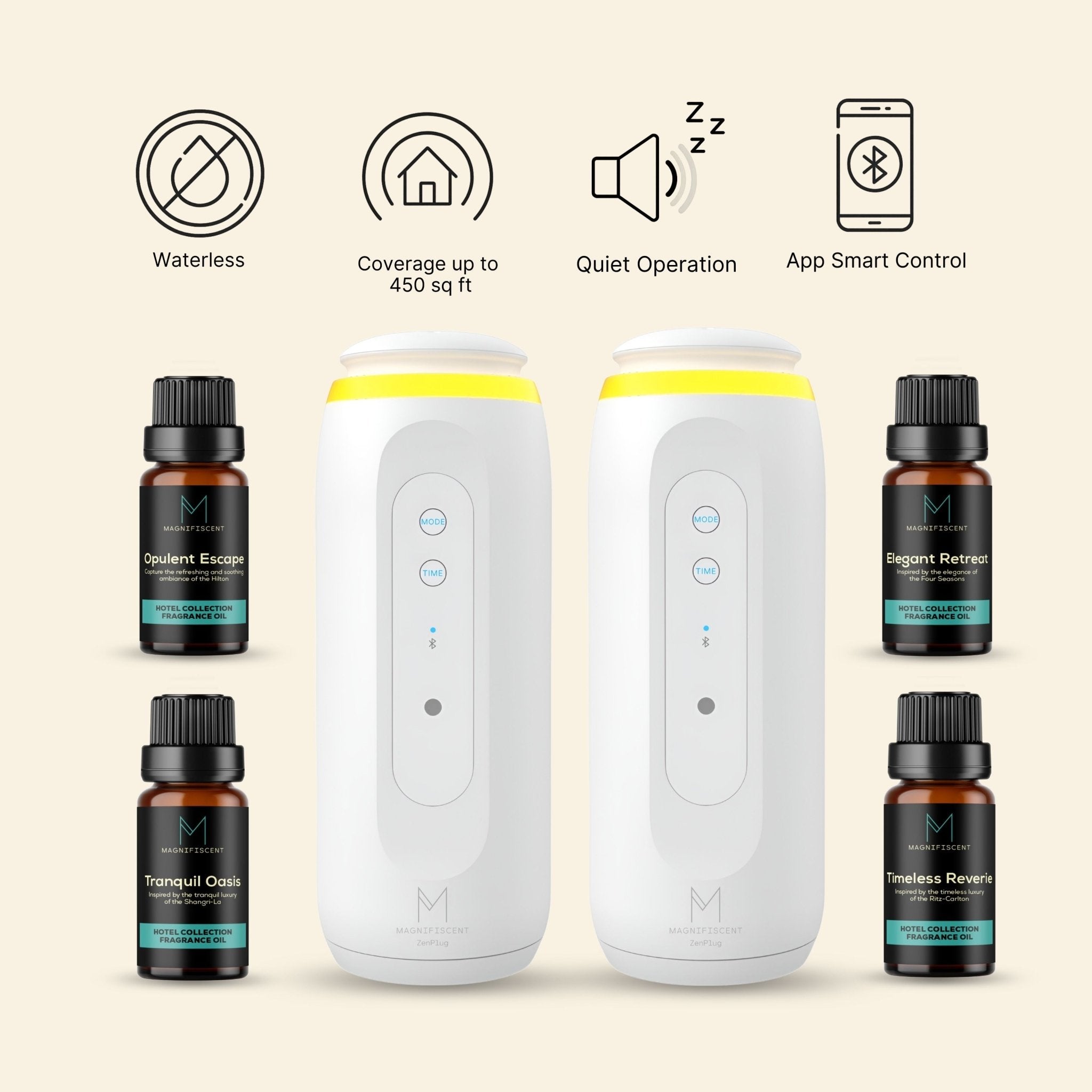 ZenPlug Twin Hotel Collection Bundle 2 Diffusers + 4 Hotel Oils | M